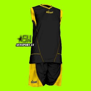 Sieviešu basketbola forma melna/dzeltena ROYAL KIT IDEAL (M-izmērs)