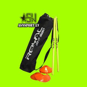 Norobežotāju statīvu komplekts (20 zemie konusi un 10 statīvstieņi)