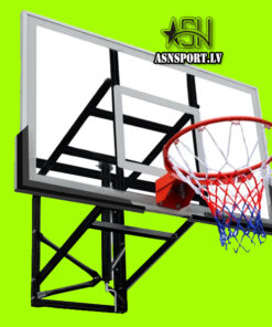 Pie sienas stiprināms regulējams basketbola grozs Asnsport Dunk Master (ar rūdītā stikla vairogu, atsperstīpu)