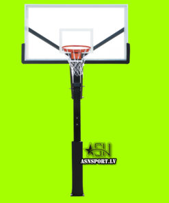 Stacionārais regulējamais basketbola grozs Asnsport NBA Dunk ar rūdītā stikla vairogu un polsterējumu (In-Ground Basketball Hoop)