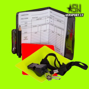 Futbola tiesneša kartiņu komplekts Asnsport (tiesneša kartiņas, svilpe, maciņš, zīmulis, piezīmju lapas)