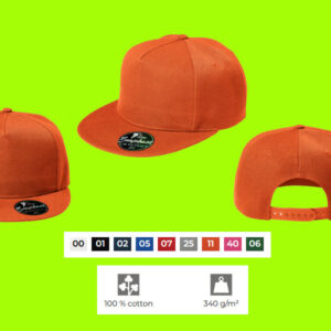 Sporta cepure ar taisnu nagu (kokvilna) bez vīles priekšpusē