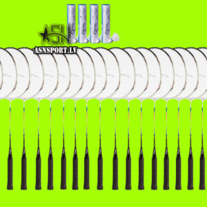 Skolas badmintona komplekts (20 badmintona raketes, 24 volāniņi)
