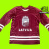 Personalizēts bordo Latvijas izlases fanu hokeja krekls ASN-2 (ar savu vārdu un numuru)