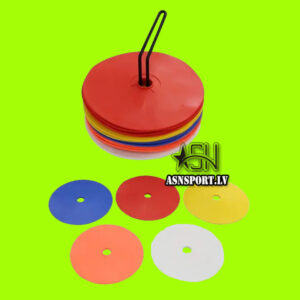 Treniņu laukuma un pozīciju plakanie marķieri (25-gabali) gumijas neslīdoši